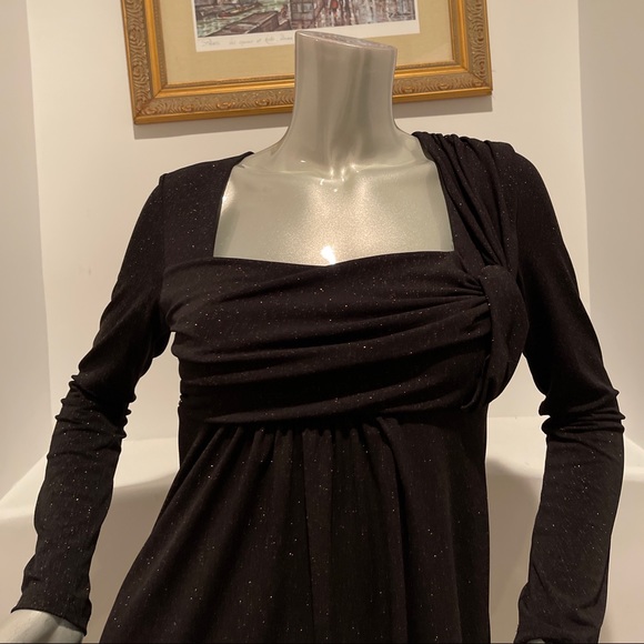 Rinascimento Empire Waist Black Metallic Mini Dress - Picture 5 of 11